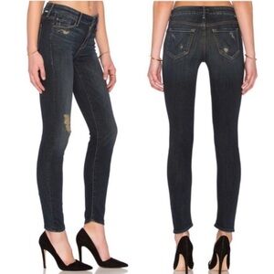 MOTHER The Looker Jaded & Torn Dark Denim Jeans